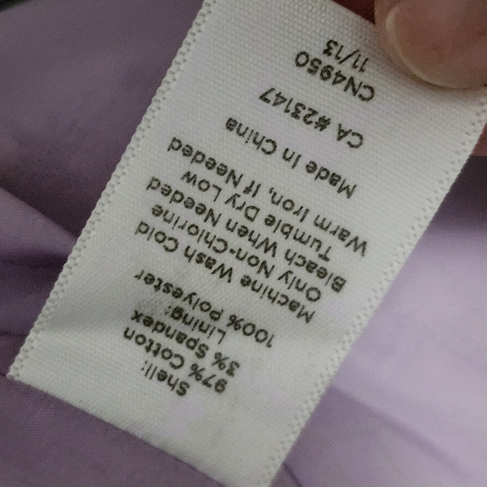 Talbots lavender neon watercolor floral canvas cotton a-line skirt size 8 - Picture 8 of 8